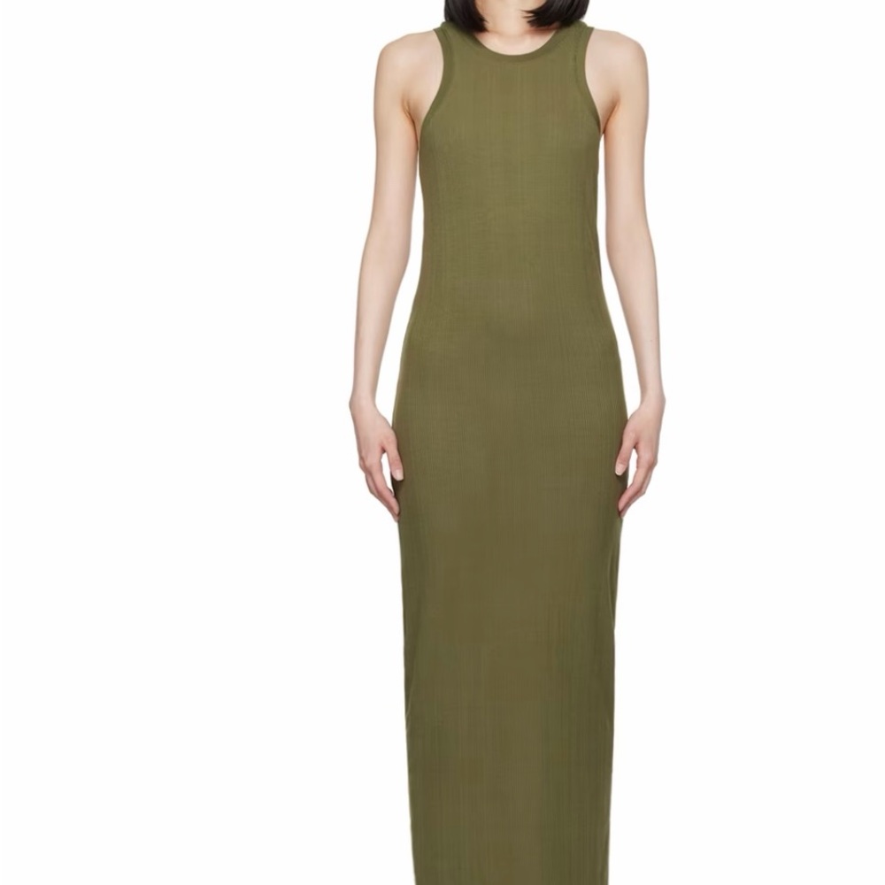 Rag & Bone Green Round Neck Maxi Dress
